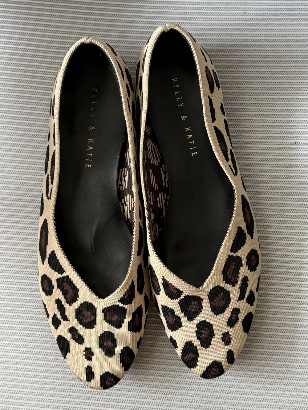 Kelly & Katie Leopard Print Slip-On Ballet Flats in Beige, Brown, Black